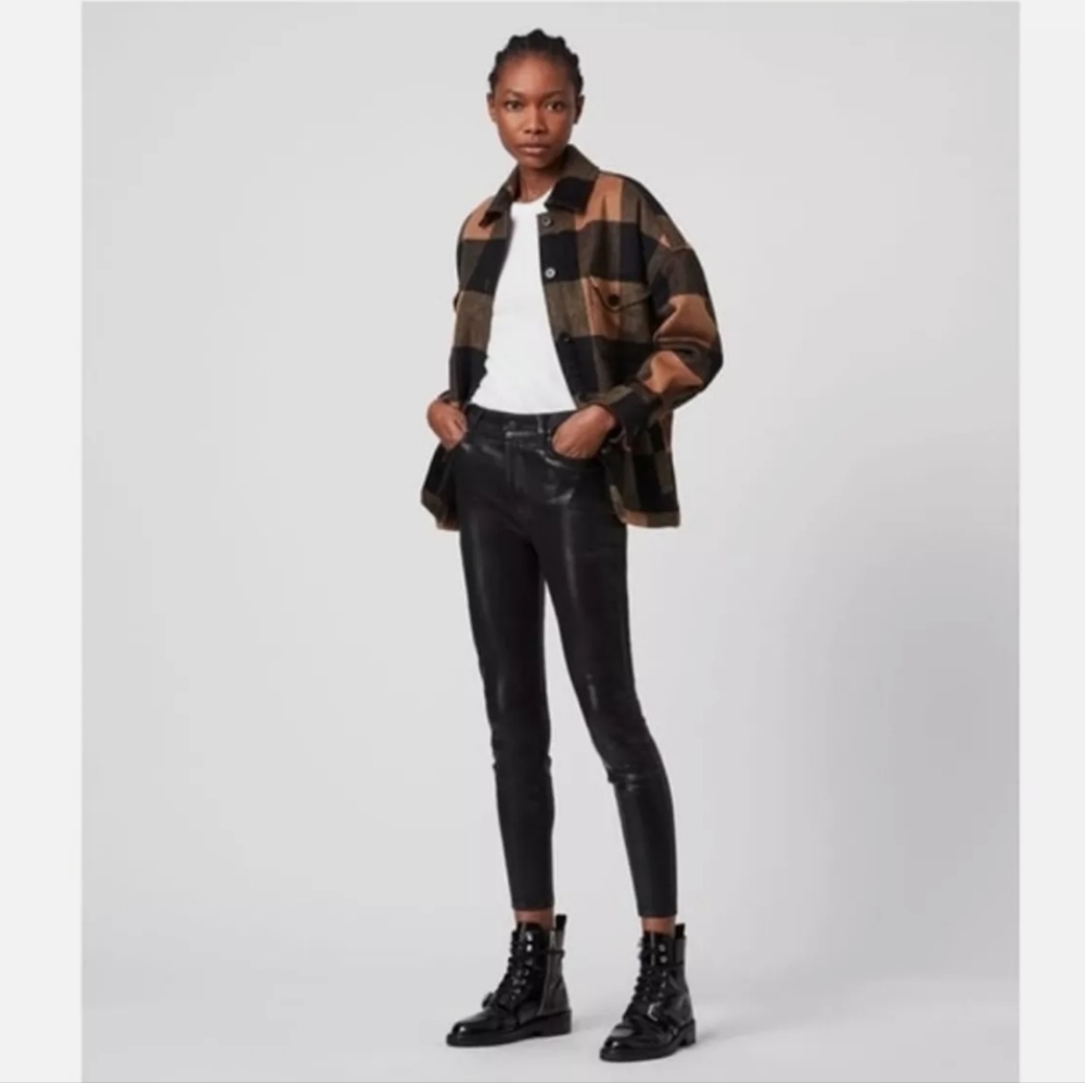 ALLSAINTS Alex High-Rise Coated Skinny Jeans